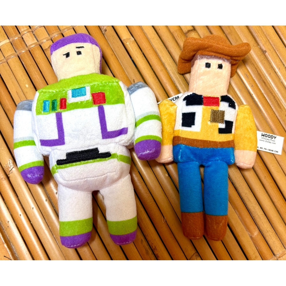 Disney Toy‎ Story 6" Buzz Lightyear Woody Pixelated Block Plush Crossy Road Toy